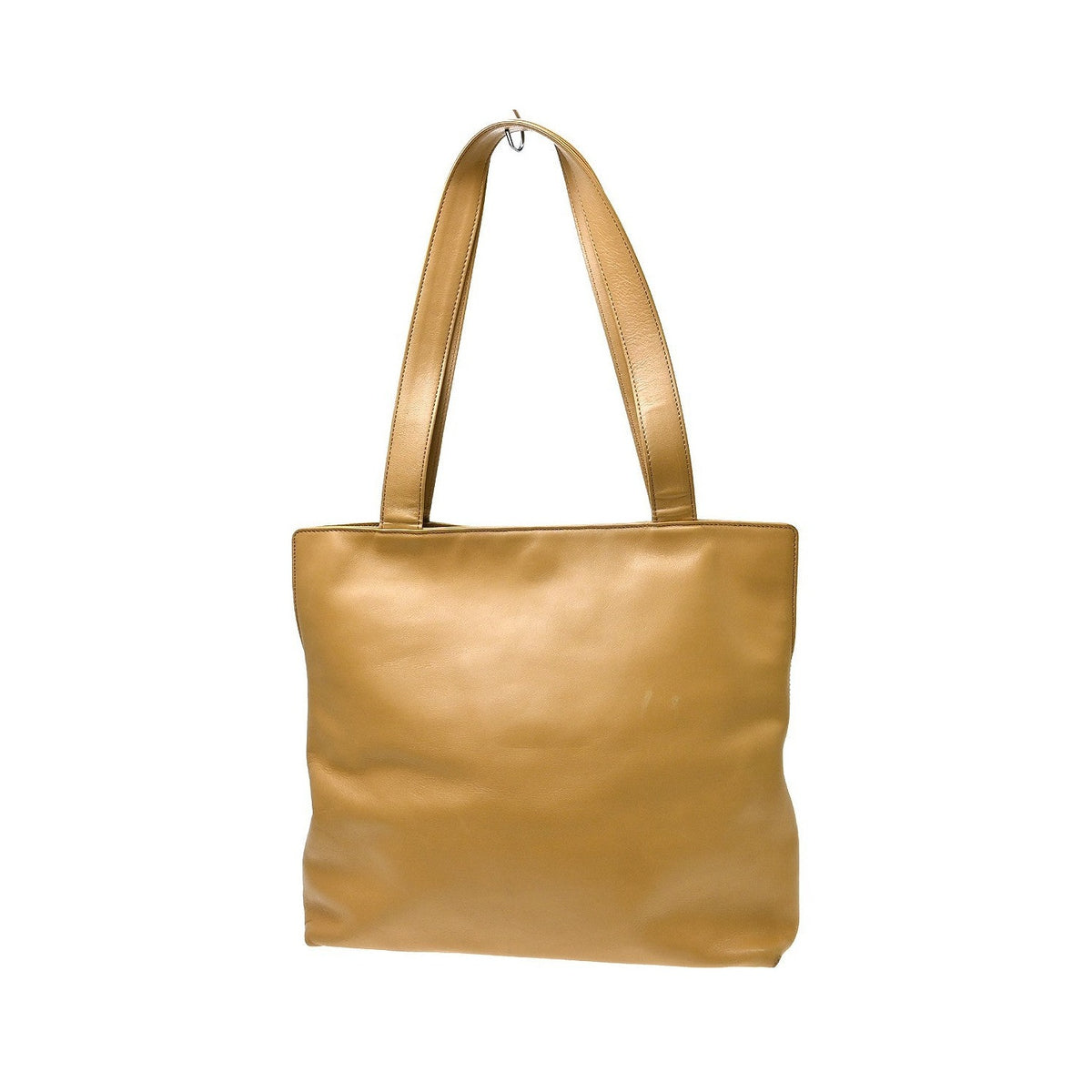 Chanel Vintage CC Logo Tote Leather, Beige, Leather, Tote Bag