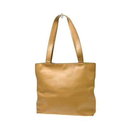 Chanel Vintage CC Logo Tote Leather, Beige, Leather, Tote Bag