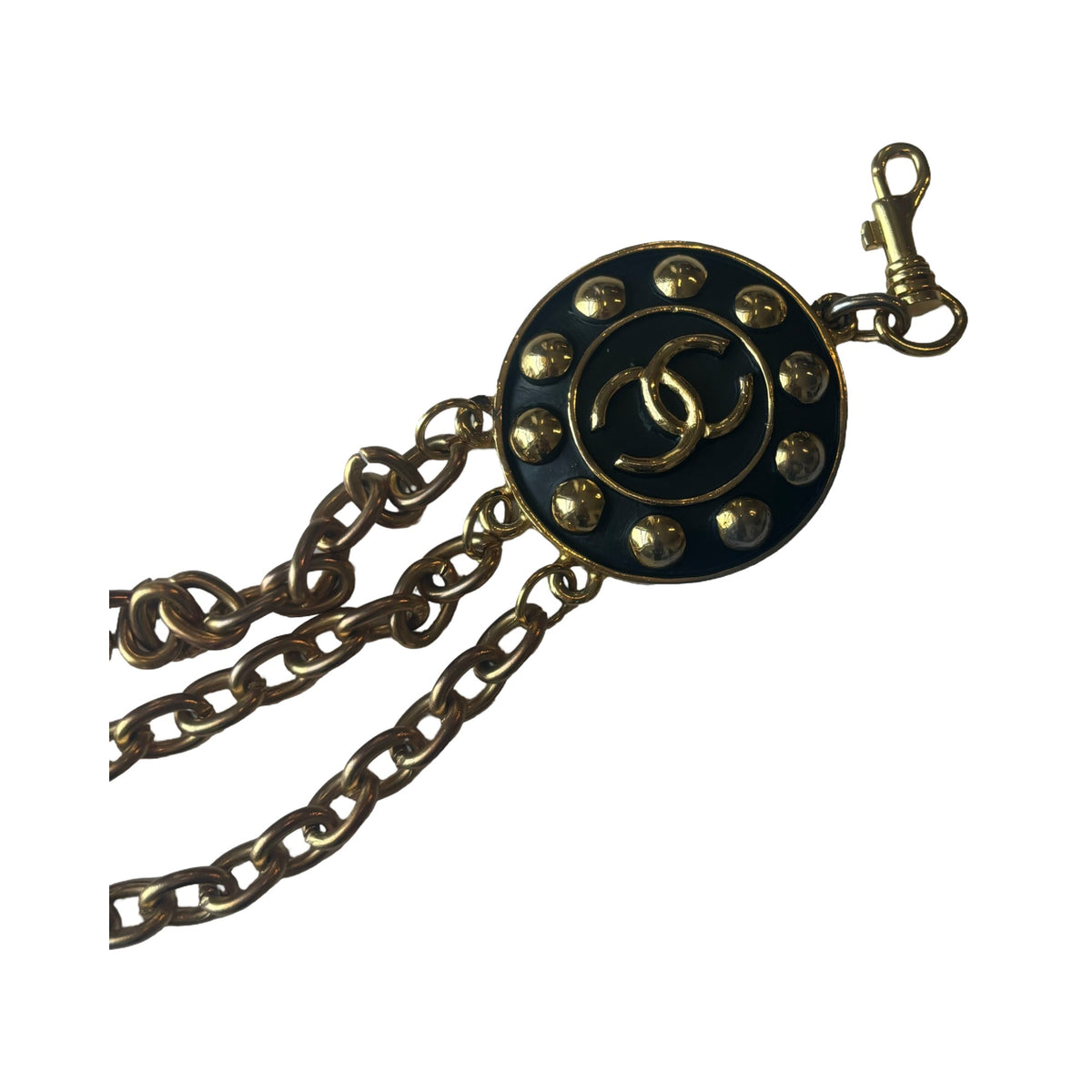 Chanel Vintage CC Medallion Charms Chain Belt Metal, Gold, Metal, Belt