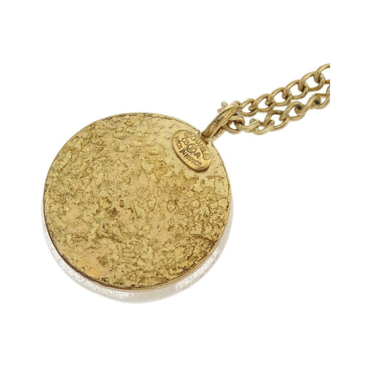 Chanel Vintage CC Round Pendant Choker Metal, Gold, Gold Plated, Necklace