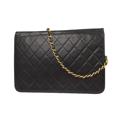 Chanel Vintage Classic Flap Quilted Lambskin, Black, Leather, Shoulder Bag