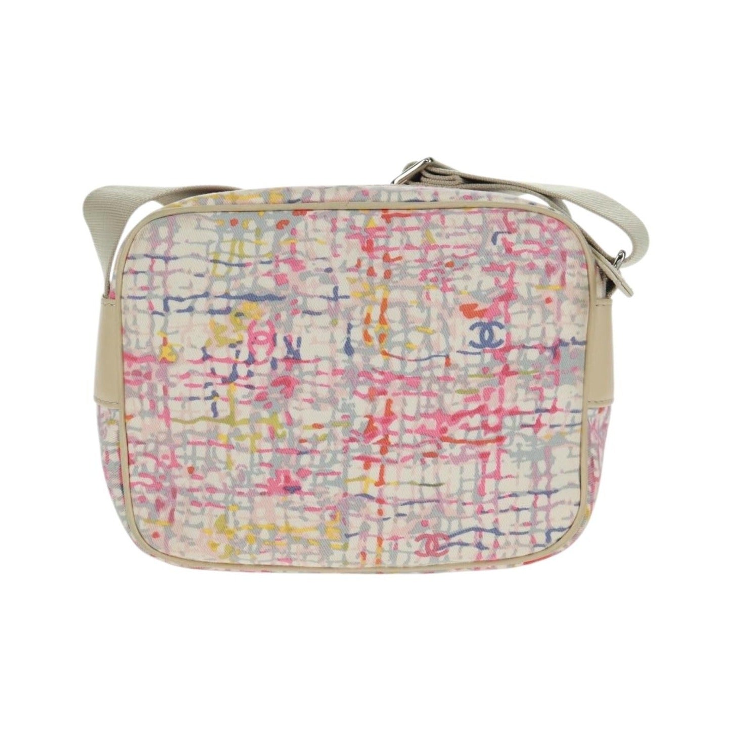 Chanel Vintage Clover Camera Printed Canvas, Multicolour, Canvas, Shoulder Bag