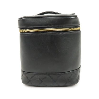 Chanel Vintage Cosmetic Case Lambskin, Black, Leather, Clutch
