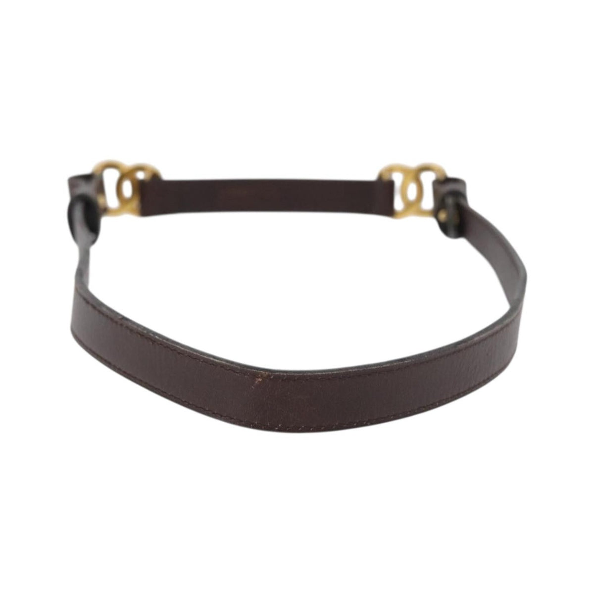 Chanel Vintage Double CC Leather, Brown, Leather, Belt