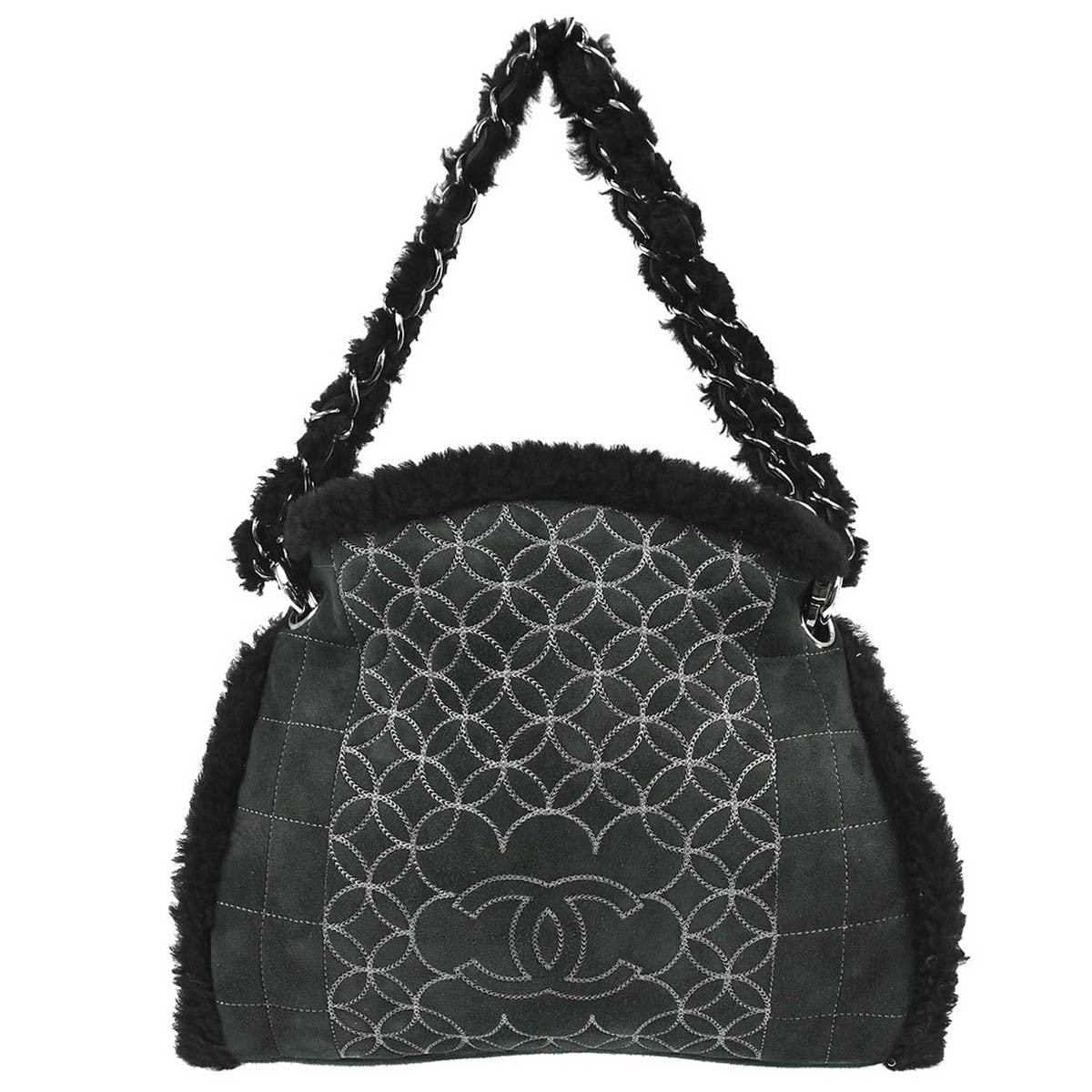 Chanel Vintage Embroidered CC Chain Tote - Brandsamsara