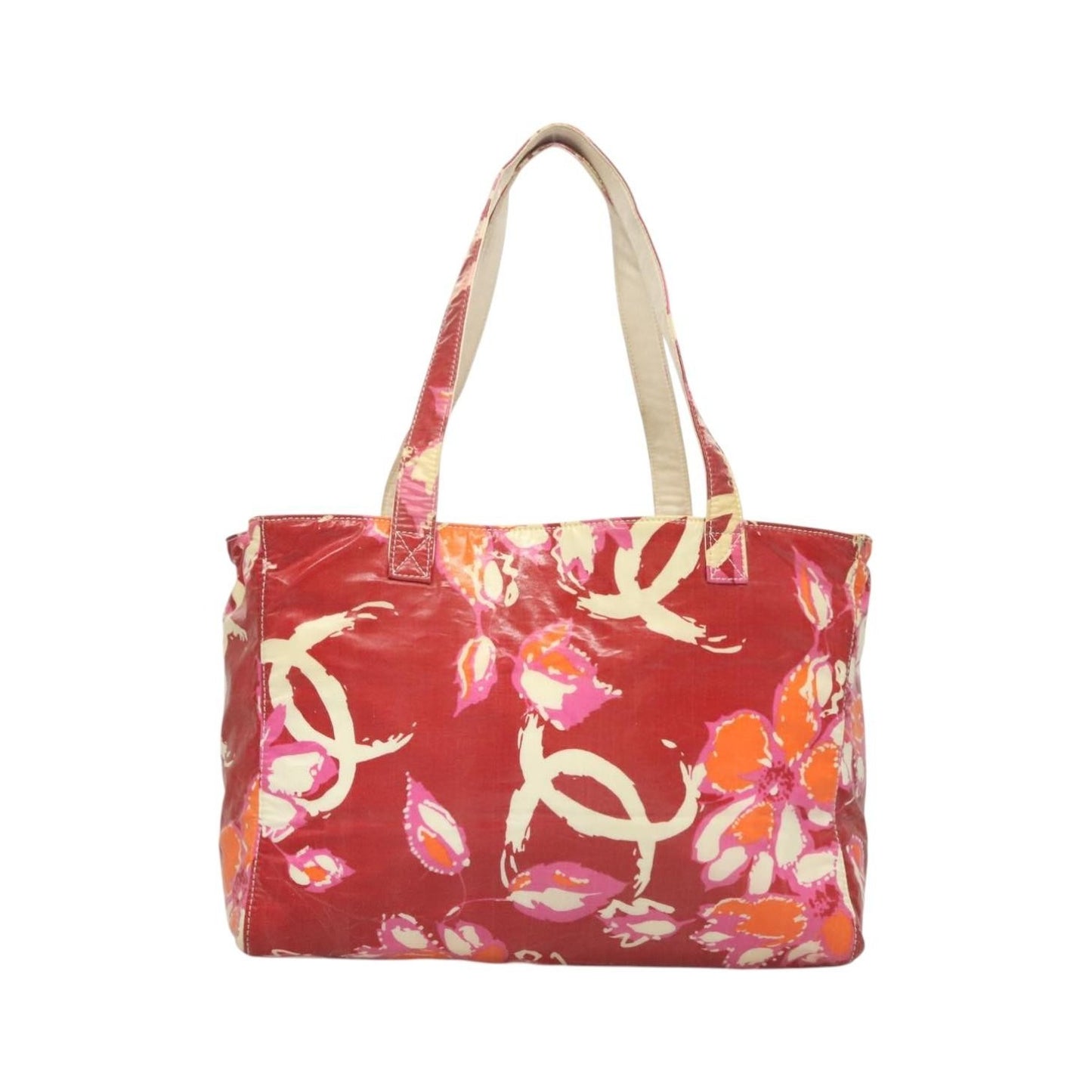 Chanel Vintage Floral Tote Patent leather, Red, Patent Leather, Tote Bag