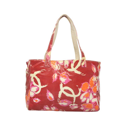 Chanel Vintage Floral Tote Patent leather, Red, Patent Leather, Tote Bag
