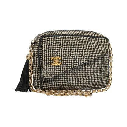 Chanel Vintage Front Pocket Camera Canvas, White, Canvas, Shoulder Bag