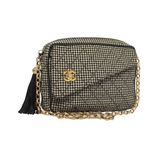 Chanel Vintage Front Pocket Camera Canvas, White, Canvas, Shoulder Bag