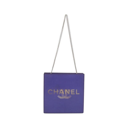 Chanel Vintage Holographic Chain Vinyl, Purple, Synthetic, Tote Bag