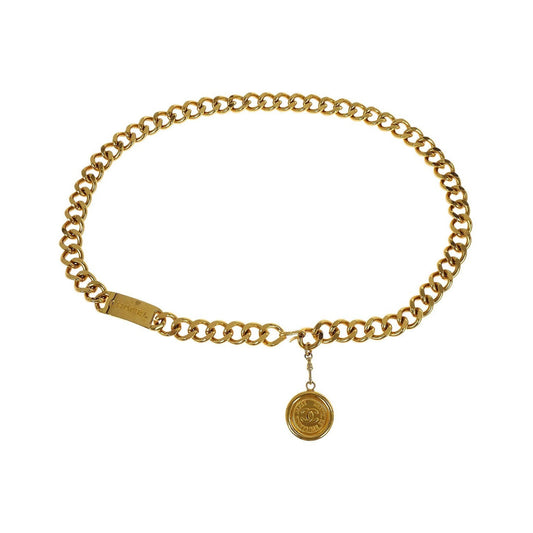 Chanel Vintage Medallion Chain Belt Metal, Gold, Gold Plated, Belt