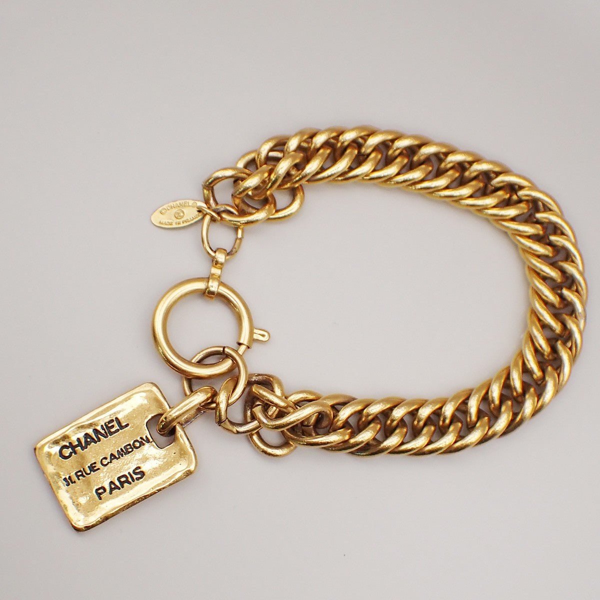 Chanel Vintage Rue Cambon Chain Charm Bracelet - Brandsamsara