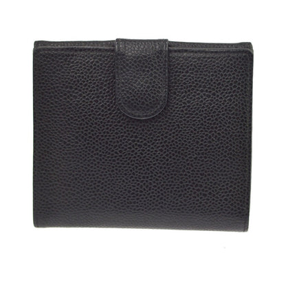 Chanel Vintage Timeless Bifold Caviar, Black, Leather, Wallet