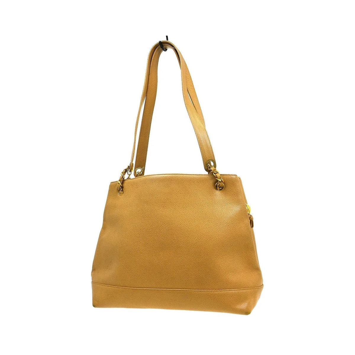 Chanel Vintage Timeless Chain Caviar, Beige, Leather, Shoulder Bag