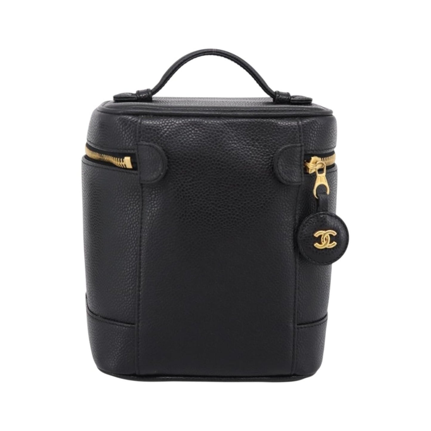 Chanel Vintage Timeless Cosmetic Case Caviar, Black, Leather, Handbag
