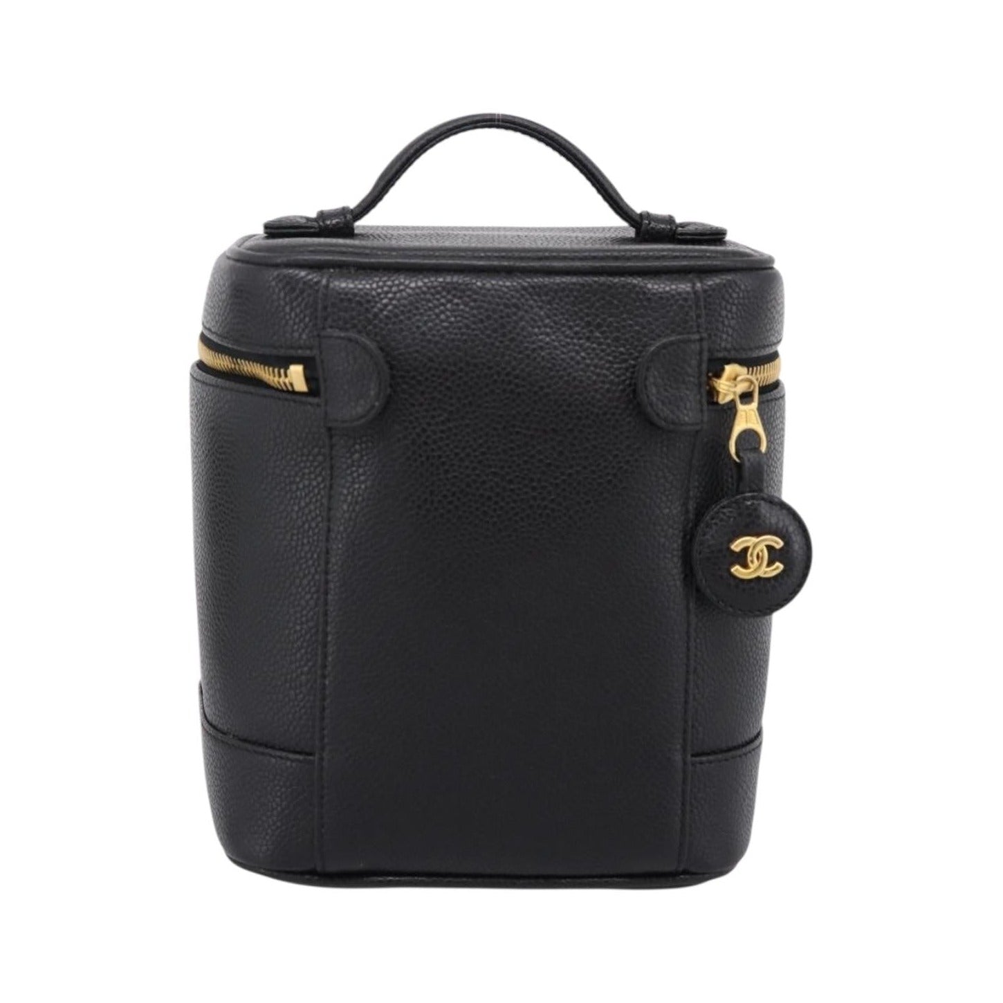 Chanel Vintage Timeless Cosmetic Case Caviar, Black, Leather, Handbag