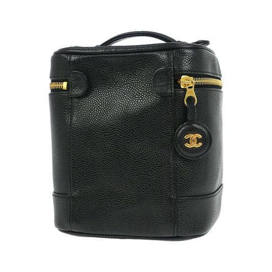 Chanel Vintage Timeless Cosmetic Case Caviar, Black, Leather, Handbag