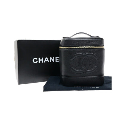 Chanel Vintage Timeless Cosmetic Case Caviar, Black, Calfskin, Handbag