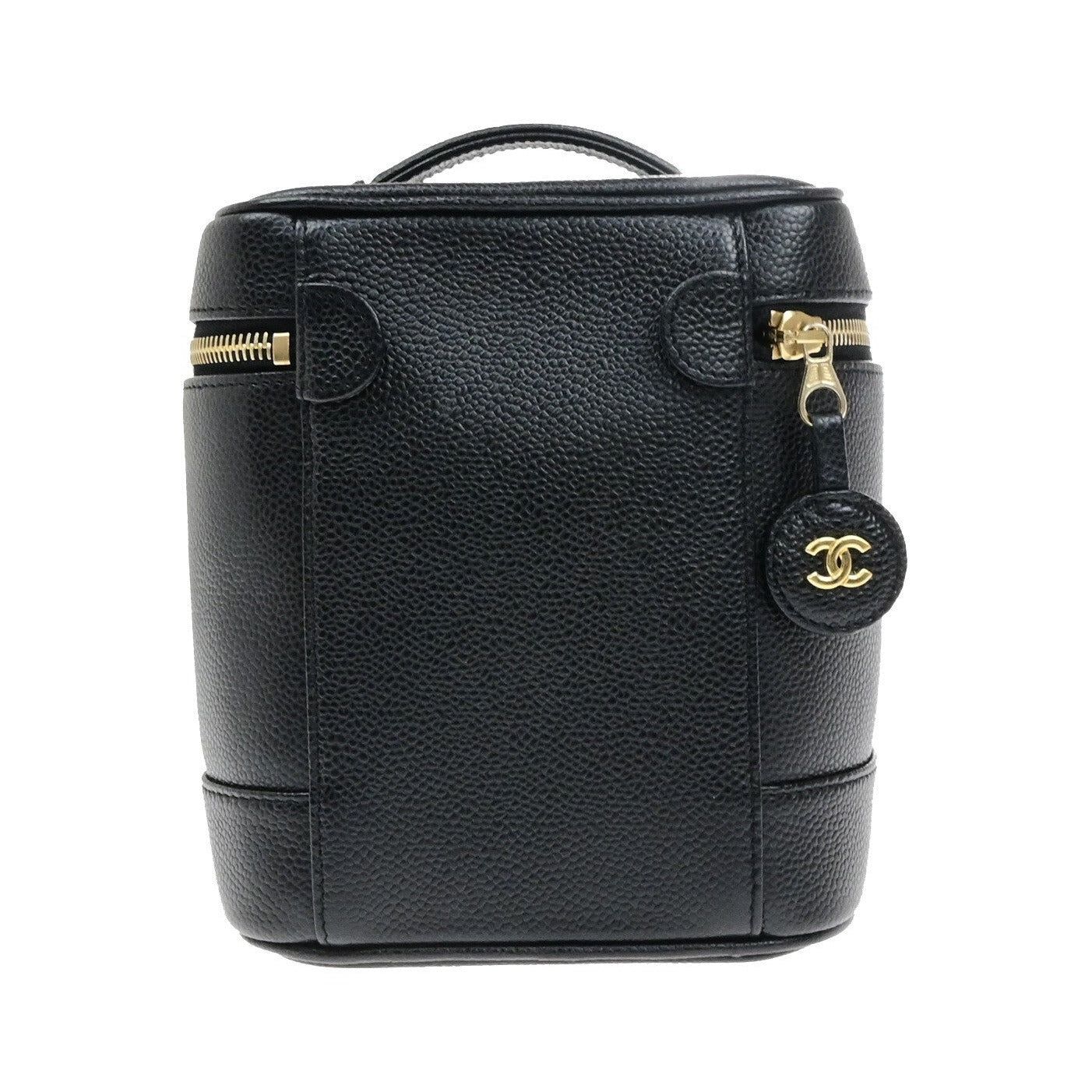 Chanel Vintage Timeless Cosmetic Case Caviar, Black, Calfskin, Handbag