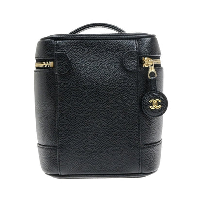Chanel Vintage Timeless Cosmetic Case Caviar, Black, Calfskin, Handbag