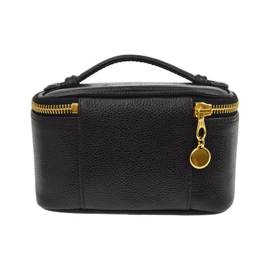 Chanel Vintage Timeless Cosmetic Case Caviar, Black, Leather, Clutch