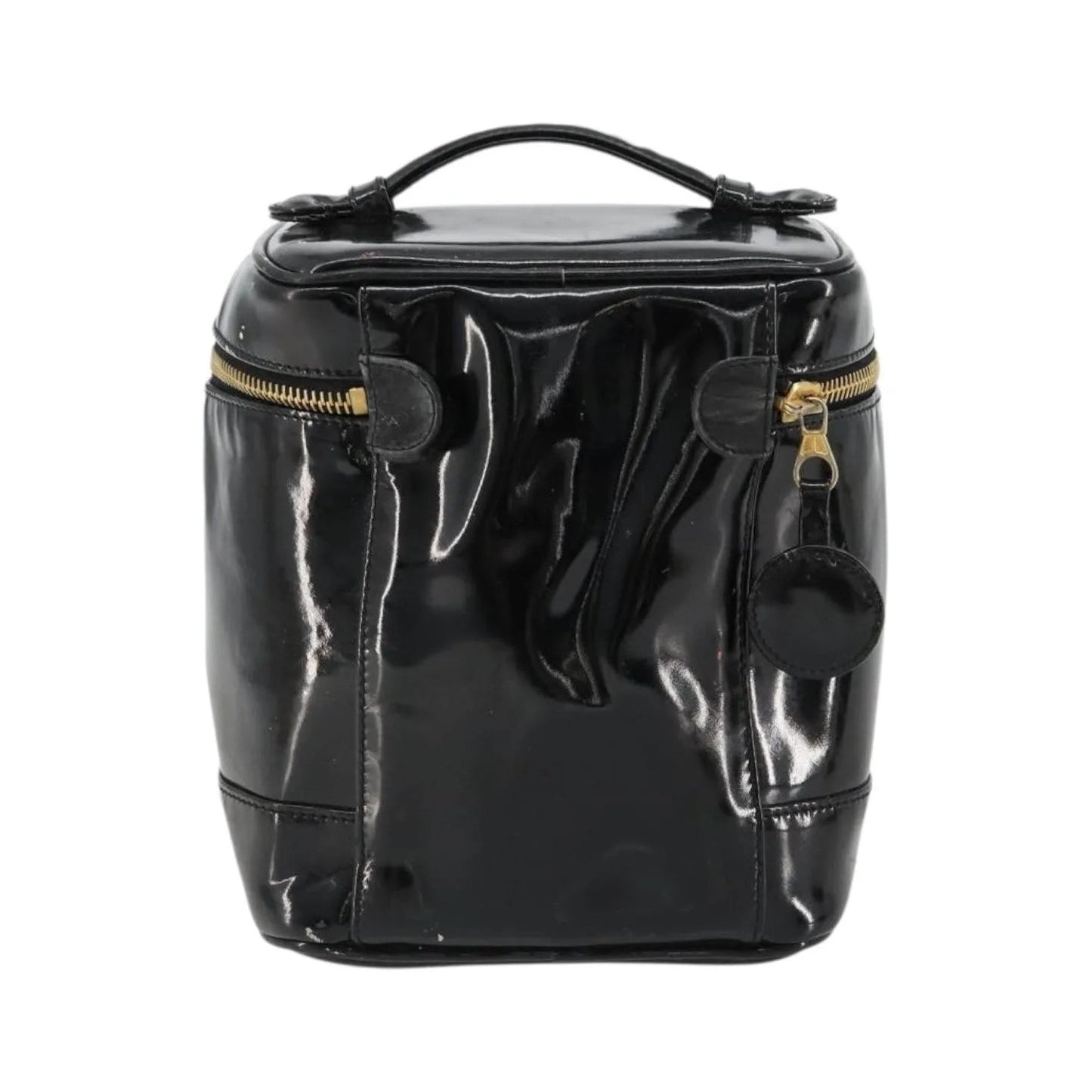 Chanel Vintage Timeless Cosmetic Case Patent, Black, Patent Leather, Handbag