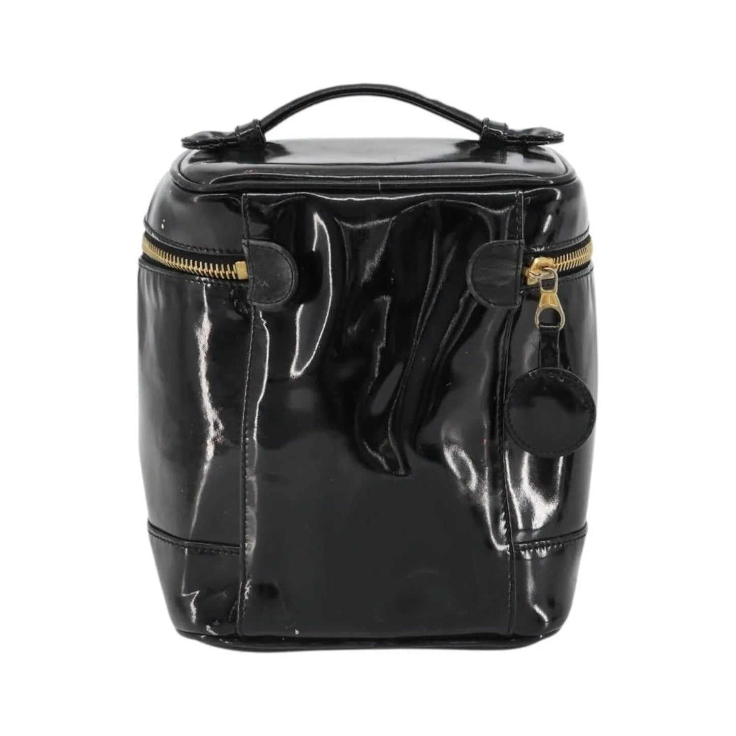 Chanel Vintage Timeless Cosmetic Case Patent, Black, Patent Leather, Handbag