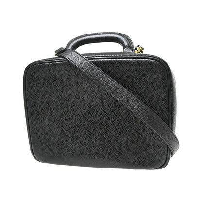 Chanel Vintage Timeless Zip Around Vanity Case Caviar, Black, Leather, Handbag
