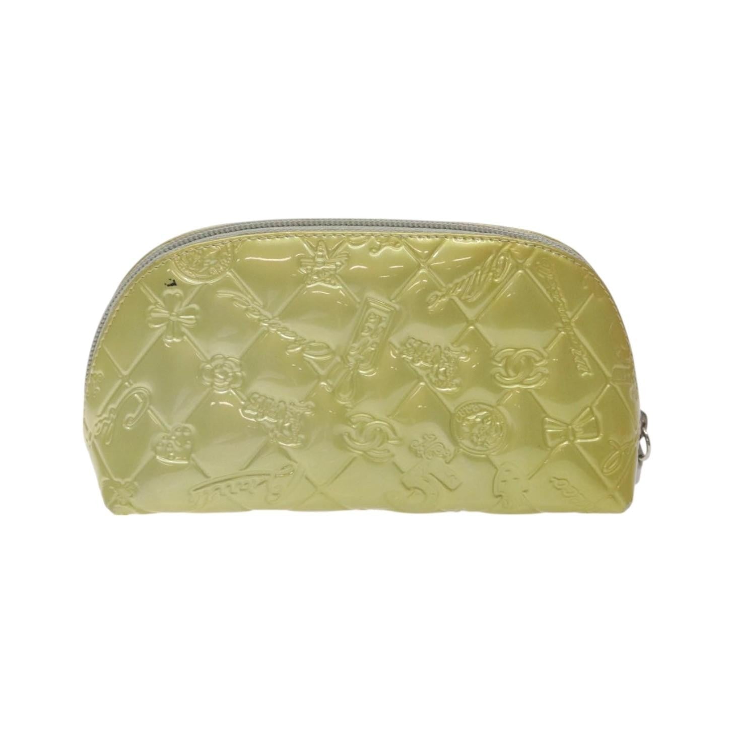 Chanel Vintage Toiletry Patent leather, Silver, Other, Clutch