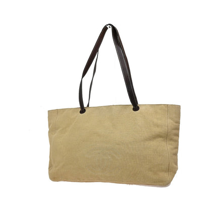 Chanel Vintage Tote Canvas, Beige, Canvas, Tote Bag