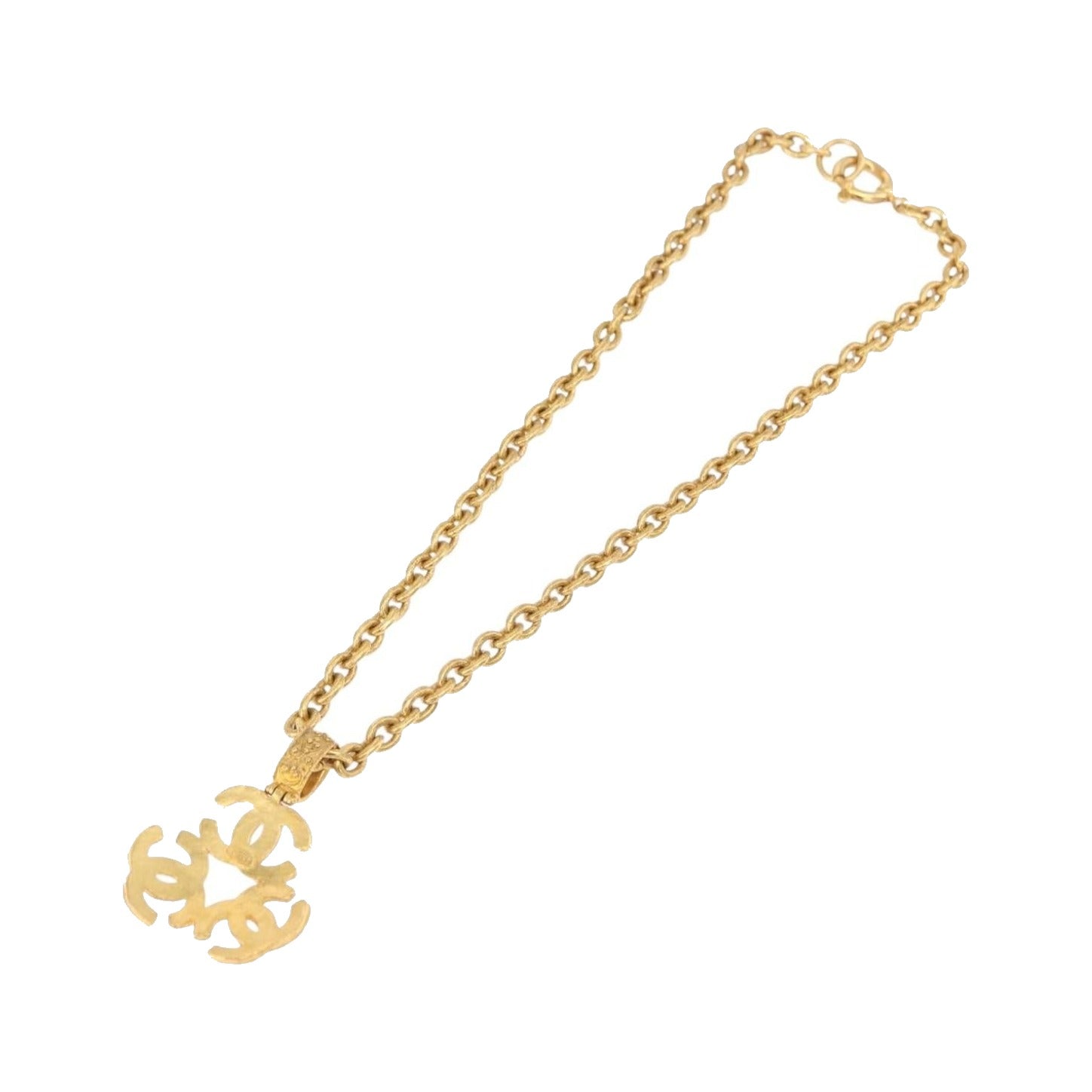 Chanel Vintage Triple CC Chain Metal, Gold, Metal, Necklace
