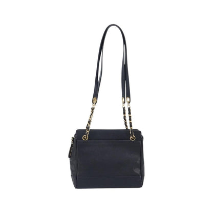 Chanel Vintage Zipped Chain Caviar, Black, Leather, Tote Bag