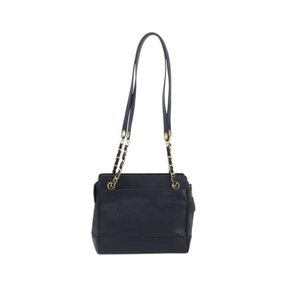 Chanel Vintage Zipped Chain Caviar, Black, Leather, Tote Bag