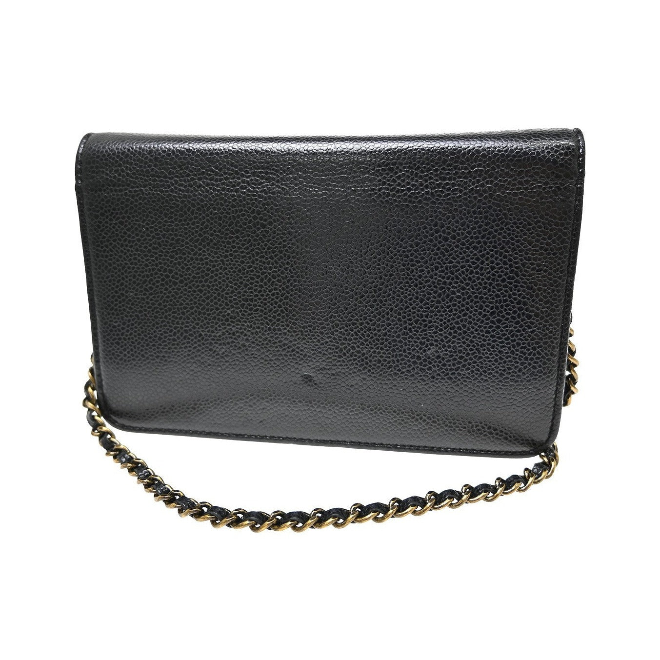 Chanel Wallet on Chain Caviar, Black, Leather, Clutch