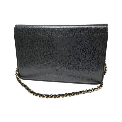 Chanel Wallet on Chain Caviar, Black, Leather, Clutch