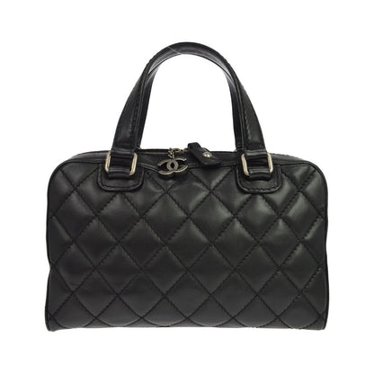 Chanel Wild Stitch Handbag Quilted Calfskin, Black, Leather, Shoulder Bag