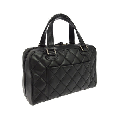 Chanel Wild Stitch Handbag Quilted Calfskin, Black, Leather, Shoulder Bag