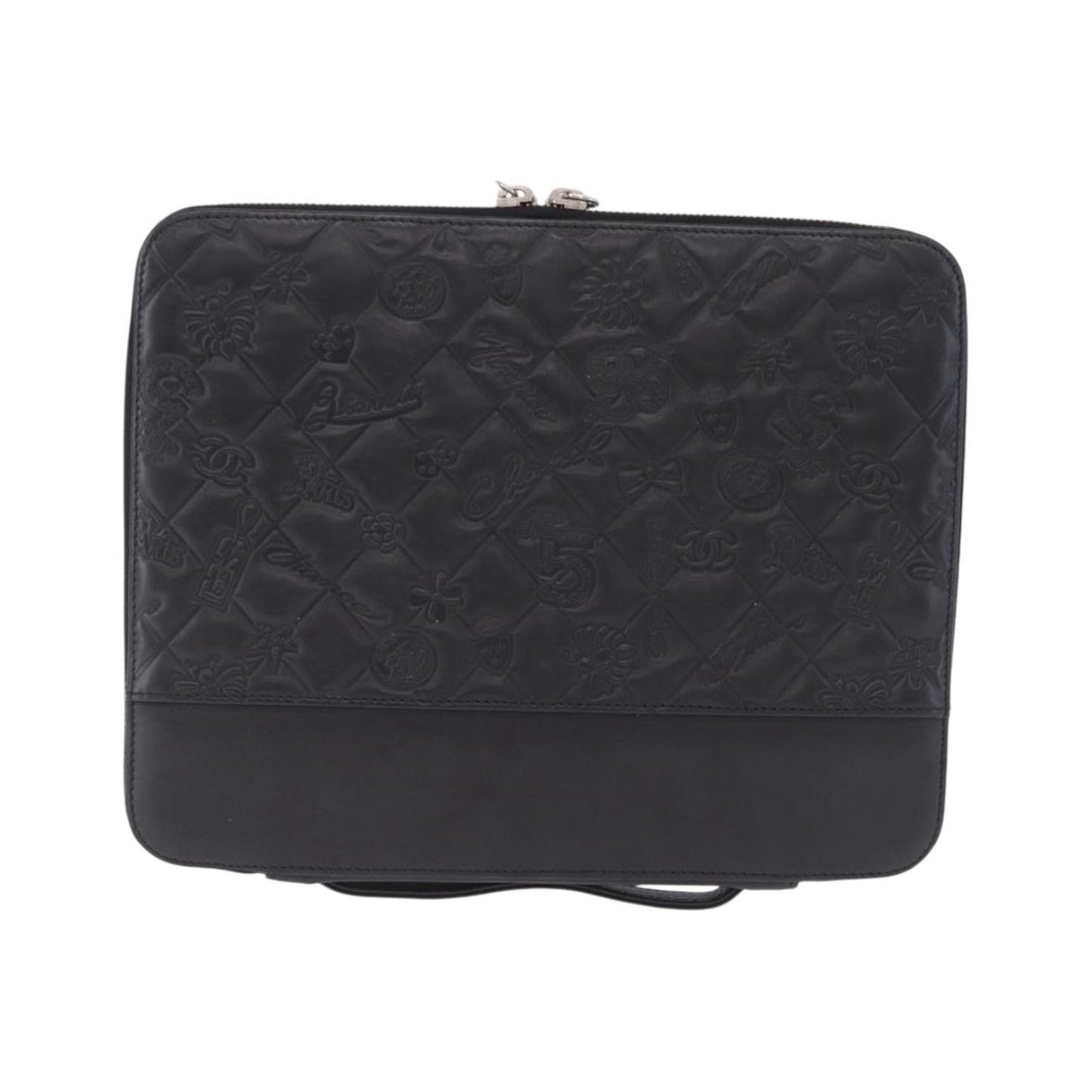 Chanel Zip Around iPad Case Quilted Lambskin, Black, Leather, Tech Accessory