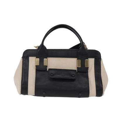 Chloe Alice Satchel Leather, Black, Leather, Handbag