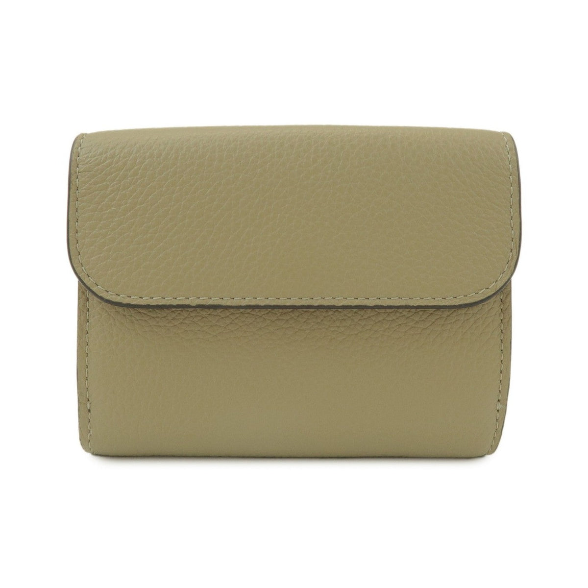 Chloe Alphabet Trifold Leather, Khaki, Leather, Wallet