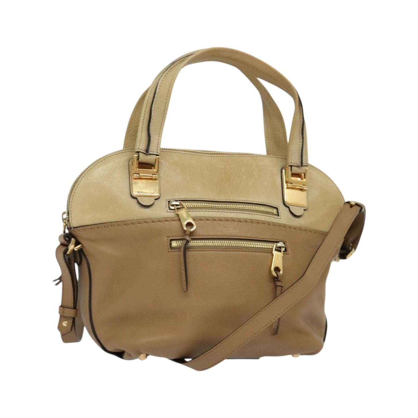 Chloe Angie Tote Leather, Brown, Leather, Tote Bag