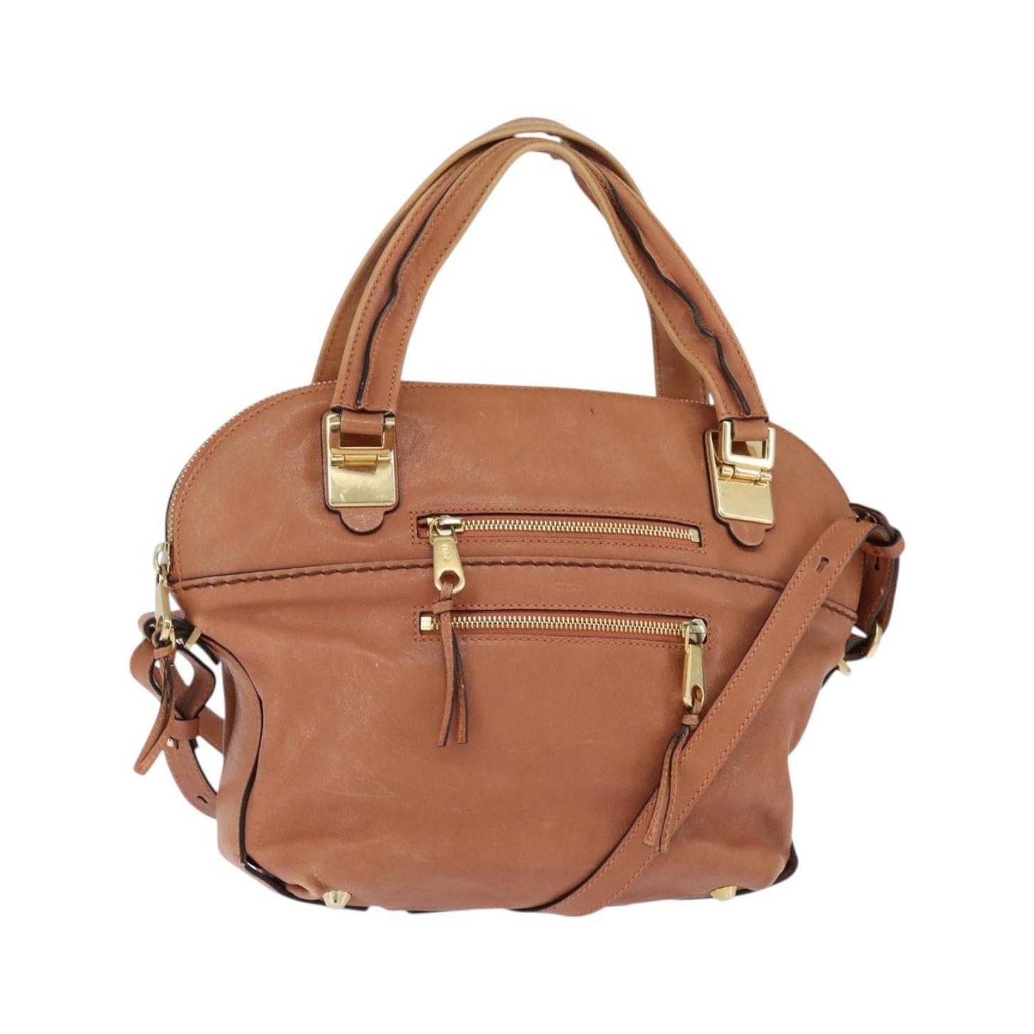 Chloe Angie Tote Leather, Brown, Leather, Tote Bag