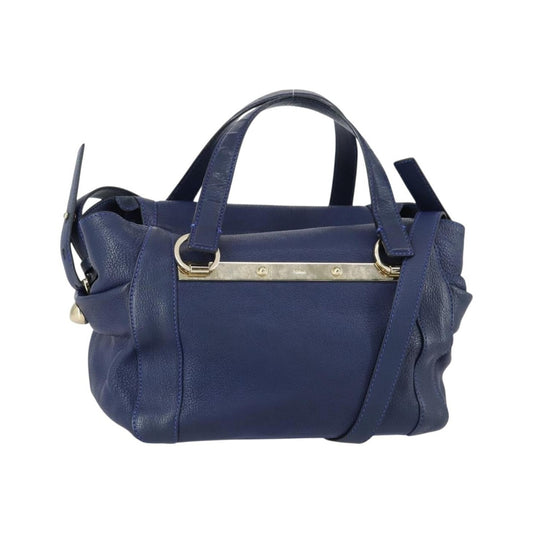 Chloe Bridget Convertible Satchel Leather, Navy, Leather, Handbag
