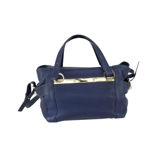 Chloe Bridget Convertible Satchel Leather, Navy, Leather, Handbag