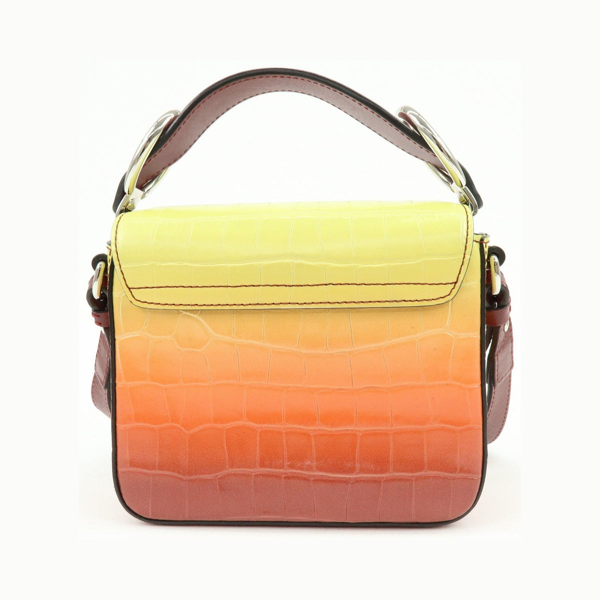 Chloe C Flap Crocodile Embossed Leather, Multicolour, Leather, Handbag