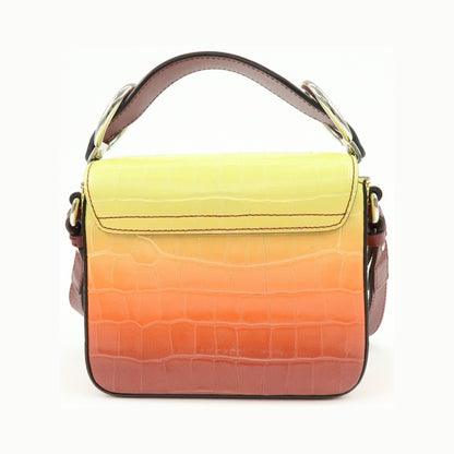Chloe C Flap Crocodile Embossed Leather, Multicolour, Leather, Handbag