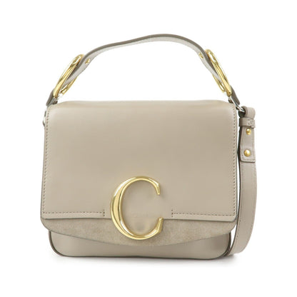 Chloe C Shoulder Bag Leather, Gray, Leather, Shoulder Bag