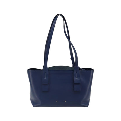 Chloe C Zipped Leather, Blue, Leather, Tote Bag