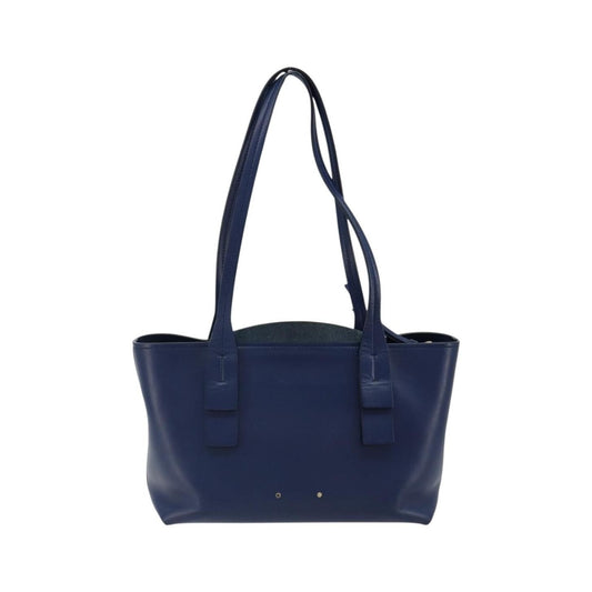 Chloe C Zipped Leather, Blue, Leather, Tote Bag