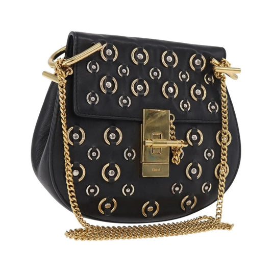Chloe Drew Leather, Black, Leather, Shoulder Bag
